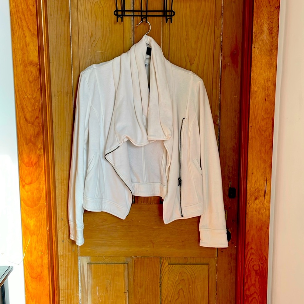 Express white zip-up sweatshirt